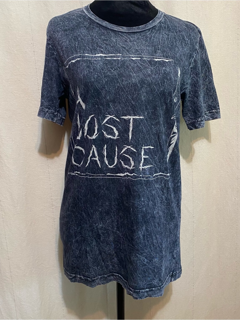 A.L.C. Marbled Washed Navy Crewneck Tee